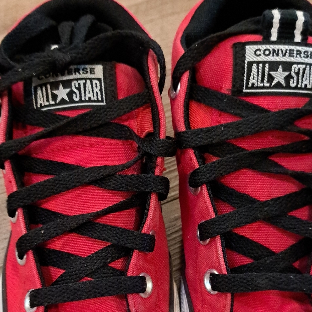 Converse Red and Black High-Top Sneakers - Picture 8 of 8